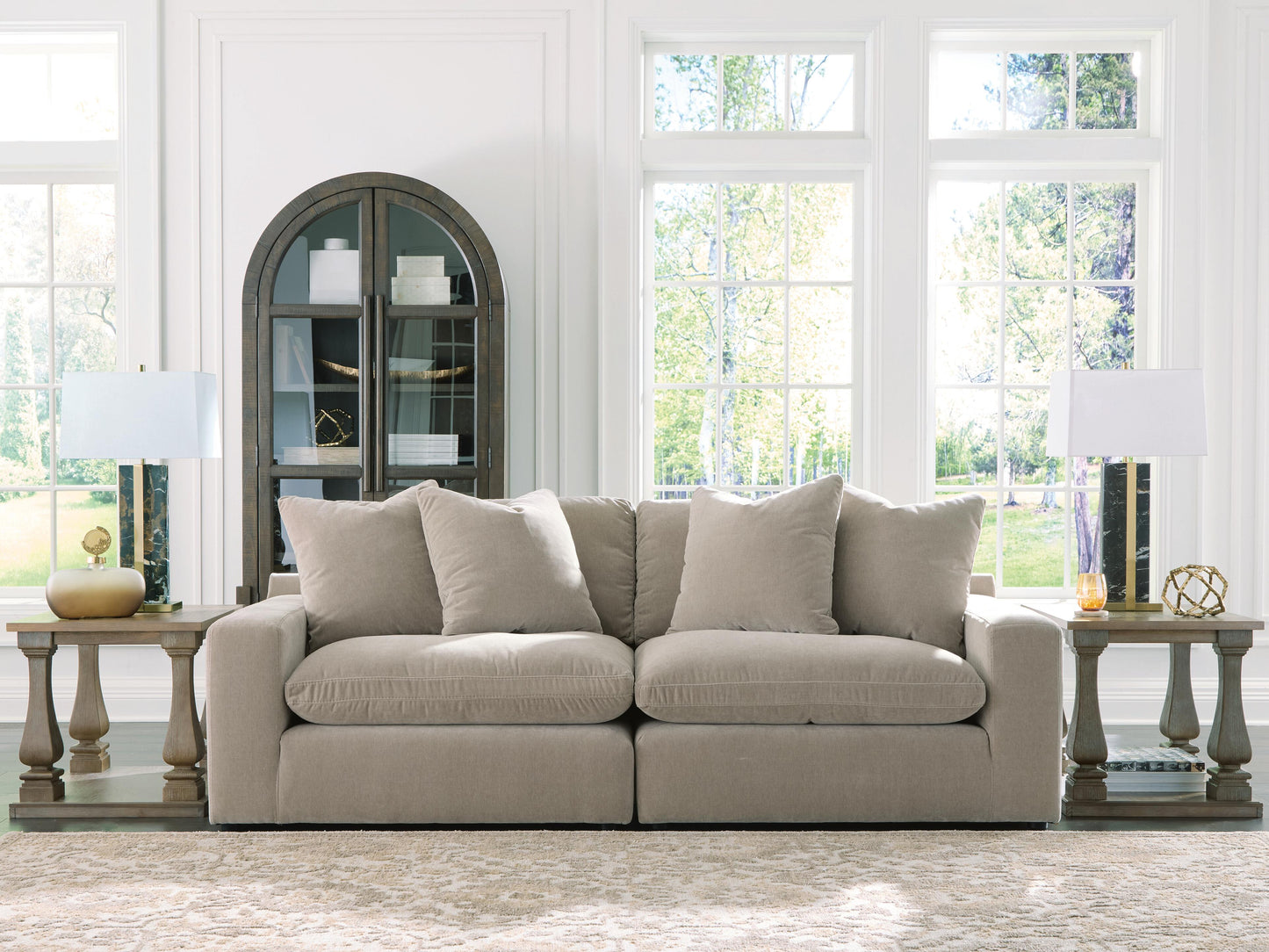 Auburndale Furniture Outlet - Ashley Furniture - Maxton Heights Sectional - RAF 2-Piece Sectional Sofa / Pebble - 67808S1