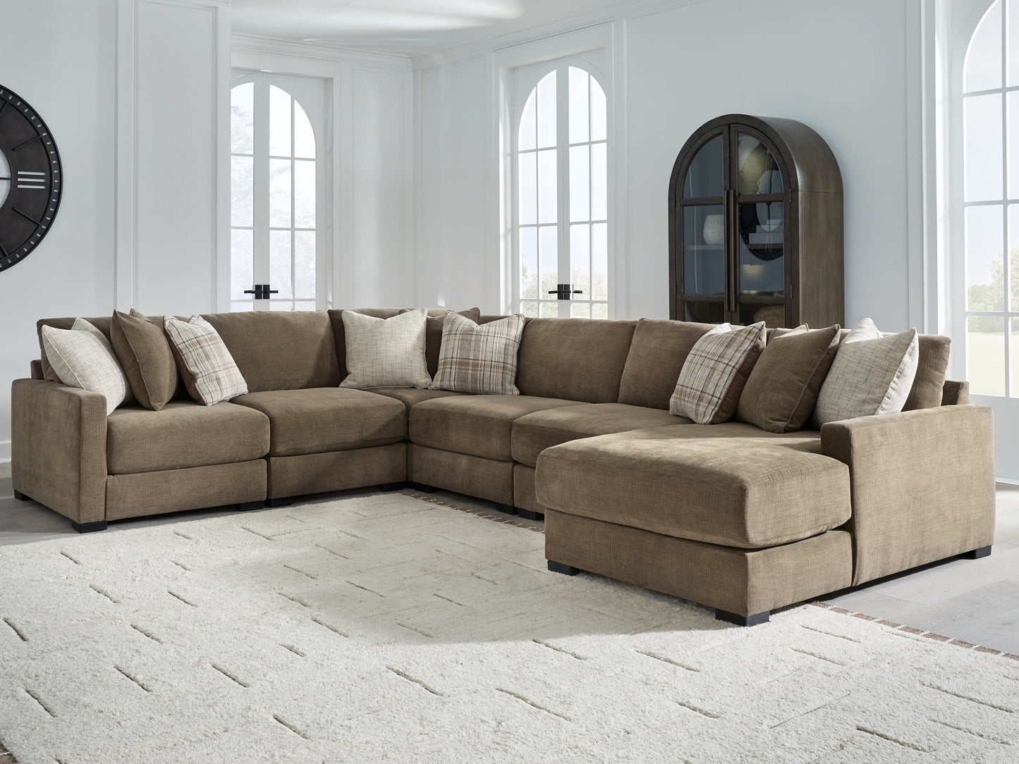 Auburndale Furniture Outlet - Ashley Furniture - Camellia-Court Sectional - RAF 6-Piece Sectional with Chaise / Coffee - 68207S15