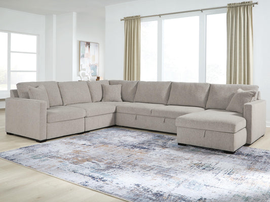 Auburndale Furniture Outlet - Ashley Furniture - ModMax Luxe Sectional - RAF 5-Piece Sectional with Storage Chaise and Pop Up Sleeper - 68605S105