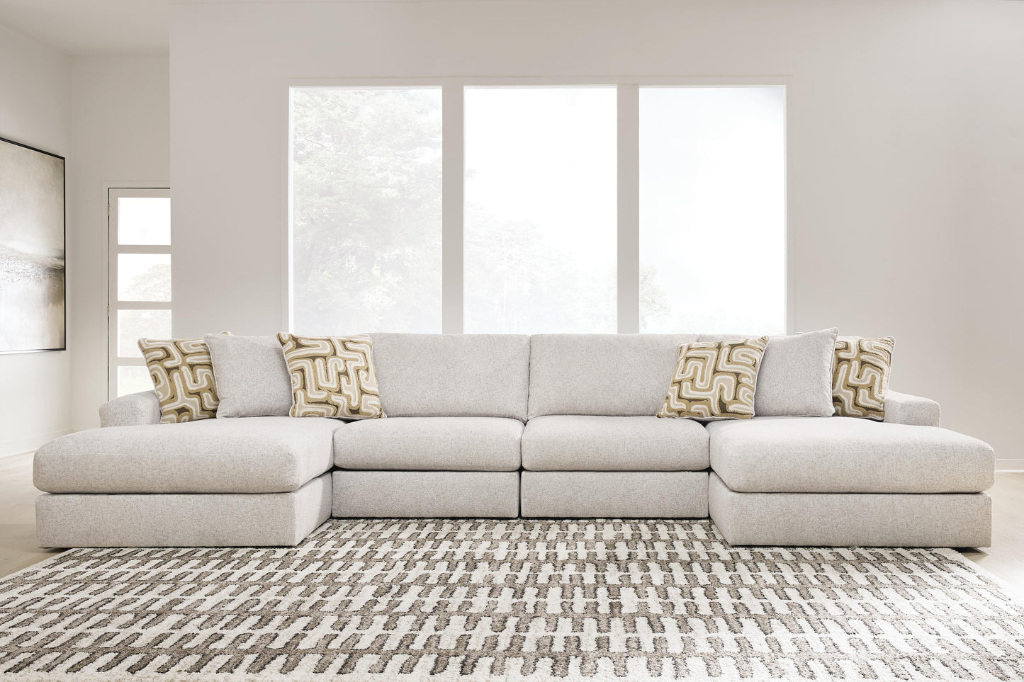 Auburndale Furniture Outlet - Ashley Furniture - Kestrie 4-Piece Double Chaise Sectional - 4-Piece Double Chaise Sectional - PC68706S9