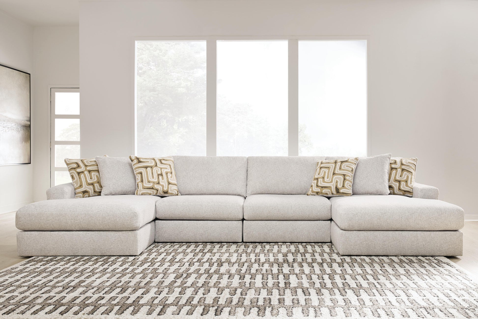 Auburndale Furniture Outlet - Ashley Furniture - Kestrie 4-Piece Double Chaise Sectional - 4-Piece Double Chaise Sectional - PC68706S9