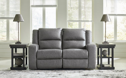 Auburndale Furniture Outlet - Ashley Furniture - Brixworth Living Room - Reclining Loveseat / Slate - 6910686