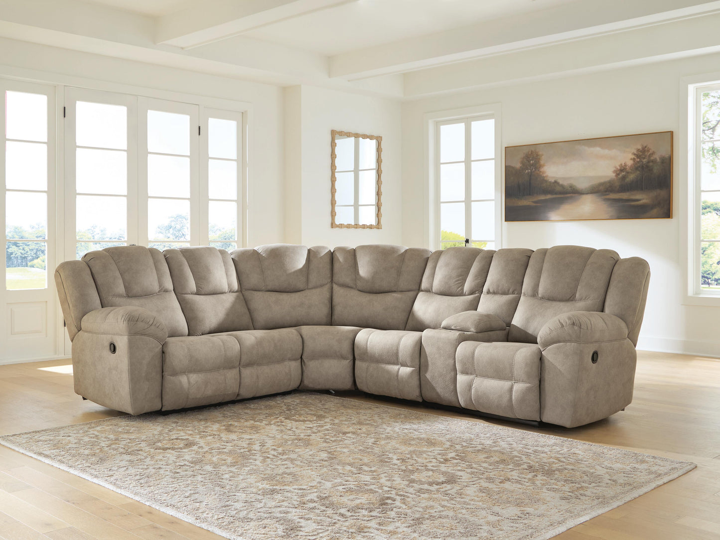 Auburndale Furniture Outlet - Ashley Furniture - Pearce-Pike Sectional - 3-Piece Reclining Sectional with Console - PC69205S2