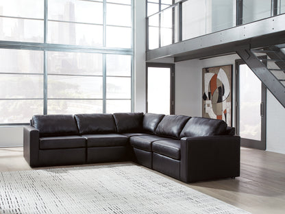 Auburndale Furniture Outlet - Ashley Furniture - ModMax II Sectional - RAF 5-Piece Sectional / Black - 74305S6