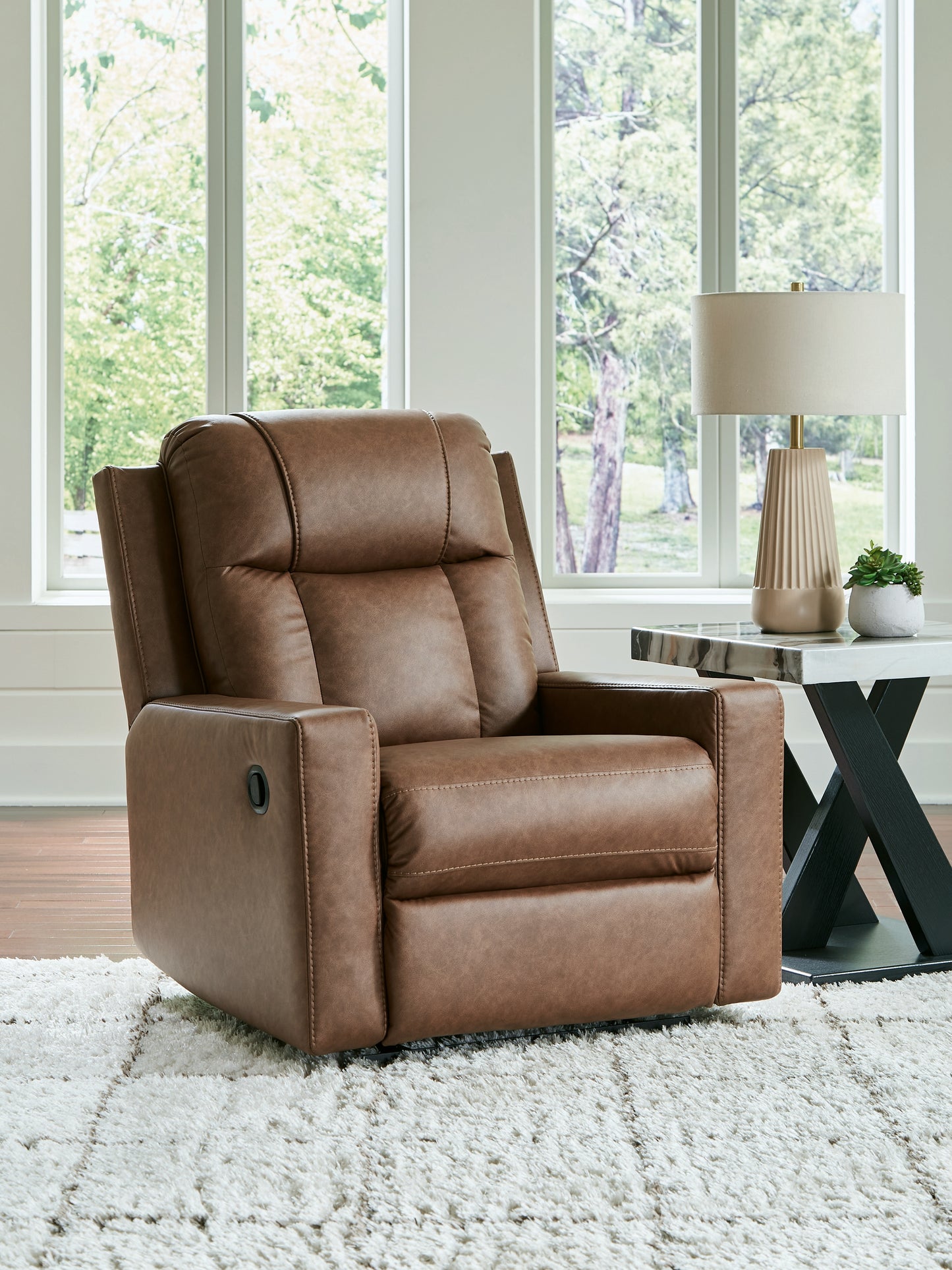 Auburndale Furniture Outlet - Ashley Furniture - Mackmenville Living Room - Zero Wall Recliner / Caramel - 7471429