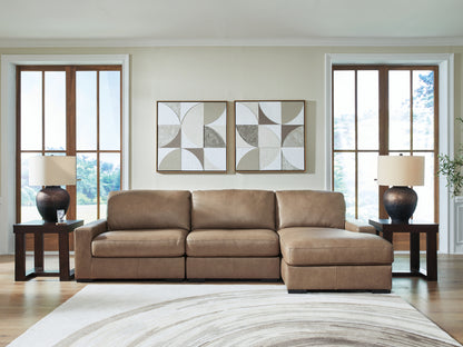 Auburndale Furniture Outlet - Ashley Furniture - Veronella Sectional - RAF 3-Piece Sectional with Chaise / Sahara - 76106S6