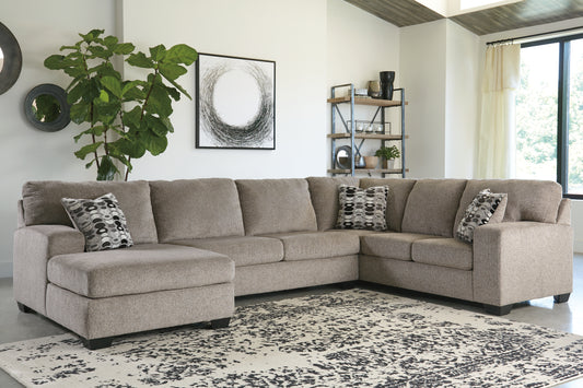 Auburndale Furniture Outlet - Ashley Furniture - Ballinasloe Sectional - RAF 3-Piece Sectional with Chaise / Smoke - 80703S1