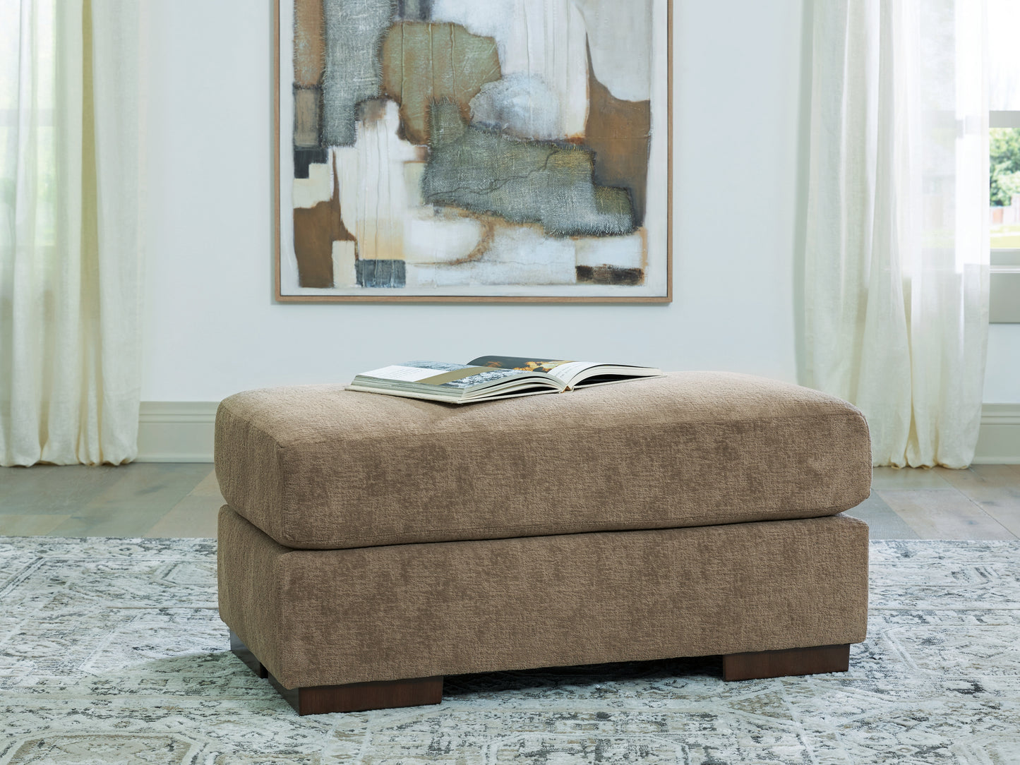 Auburndale Furniture Outlet - Ashley Furniture - Jayne Park Living Room - Ottoman / Pecan - PC8150514