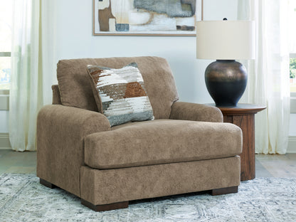 Auburndale Furniture Outlet - Ashley Furniture - Jayne Park Living Room - Chair and a Half / Pecan - PC8150523
