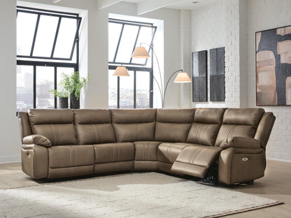 Auburndale Furniture Outlet - Ashley Furniture - Max-Momentum Sectional - 5-Piece Power Reclining Sectional / Biscotti - PC82305S6