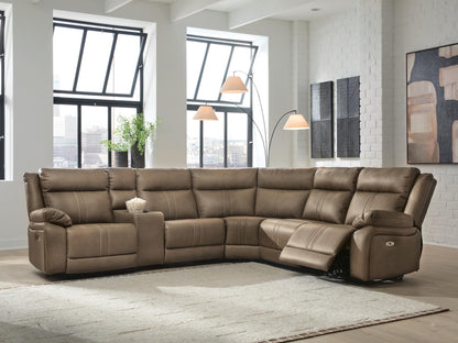 Auburndale Furniture Outlet - Ashley Furniture - Max-Momentum Sectional - 6-Piece Power Reclining Sectional with Audio Console - PC82305S9
