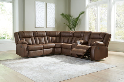 Auburndale Furniture Outlet - Ashley Furniture - Trail Boys Sectional - 2-Piece Reclining Sectional / Walnut - 82703S1