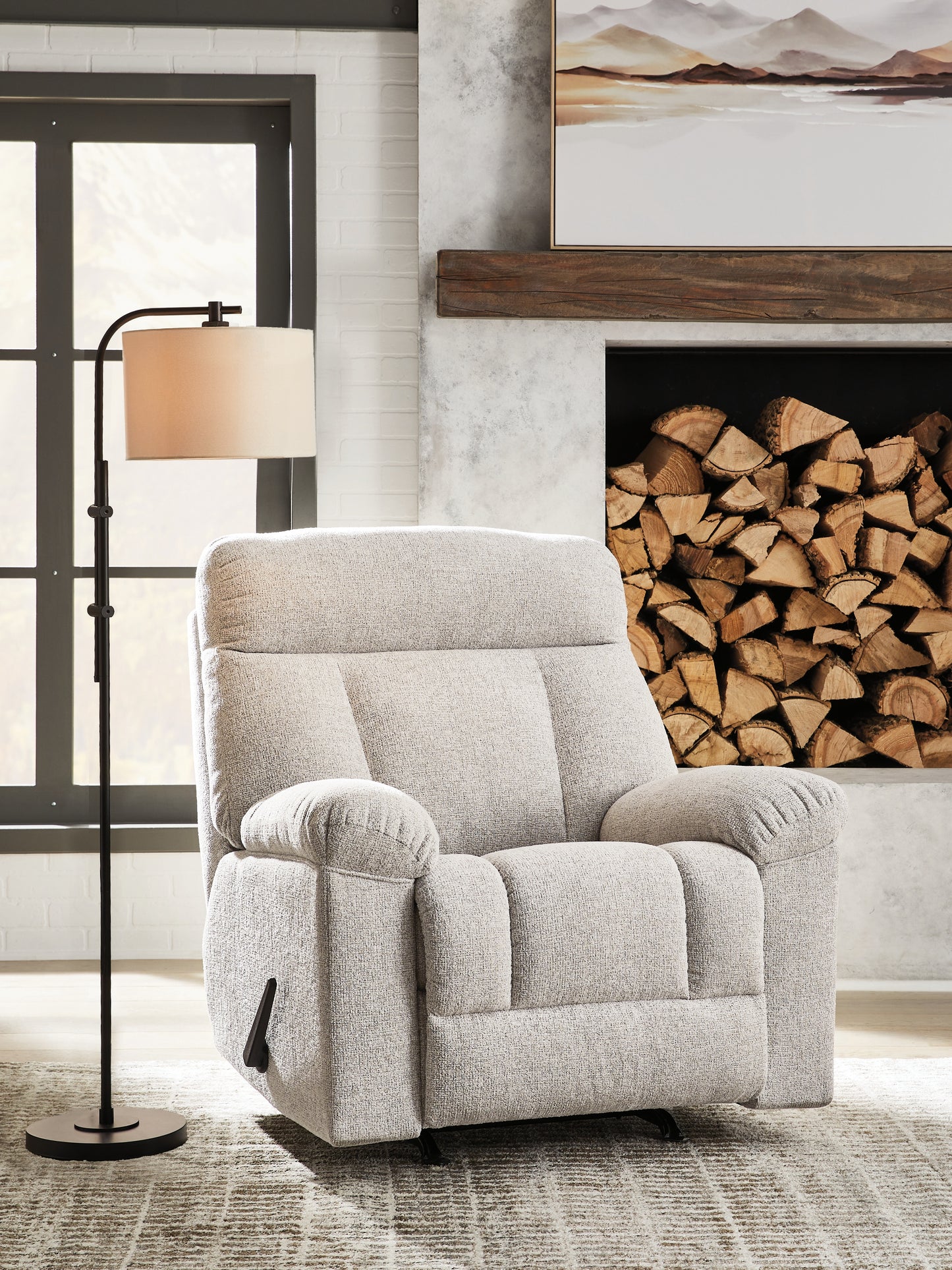 Auburndale Furniture Outlet - Ashley Furniture - Hoyne Park Living Room - Rocker Recliner / Cobble Stone - PC8281525