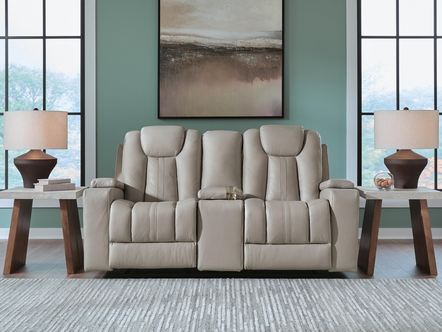 Auburndale Furniture Outlet - Ashley Furniture - Elevate Edges Living Room - Glider REC Loveseat w/Console / Coin - PC8330543
