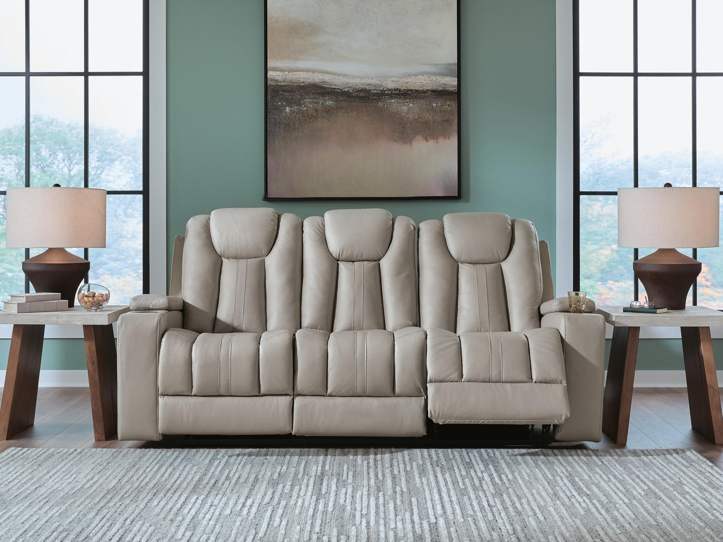 Auburndale Furniture Outlet - Ashley Furniture - Elevate Edges Living Room - REC Sofa w/Drop Down Table - PC8330589