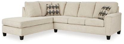 Auburndale Furniture Outlet - Ashley Furniture - Abinger Sectional - RAF 2-Piece Sleeper Sectional with Chaise / Natural - 83904S3