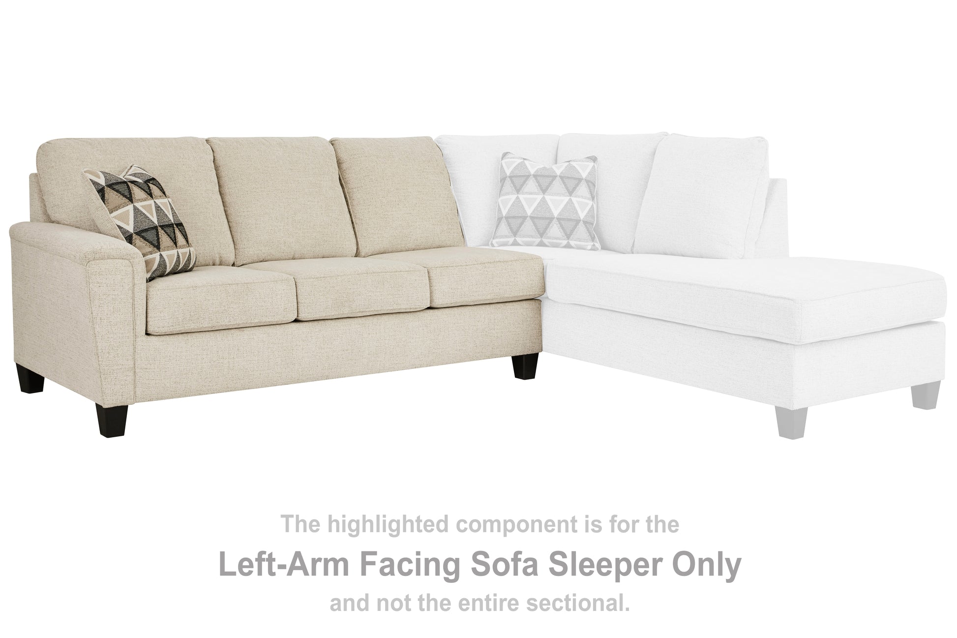 Auburndale Furniture Outlet - Ashley Furniture - Abinger Sectional - LAF Sofa Sleeper / Natural - 8390469