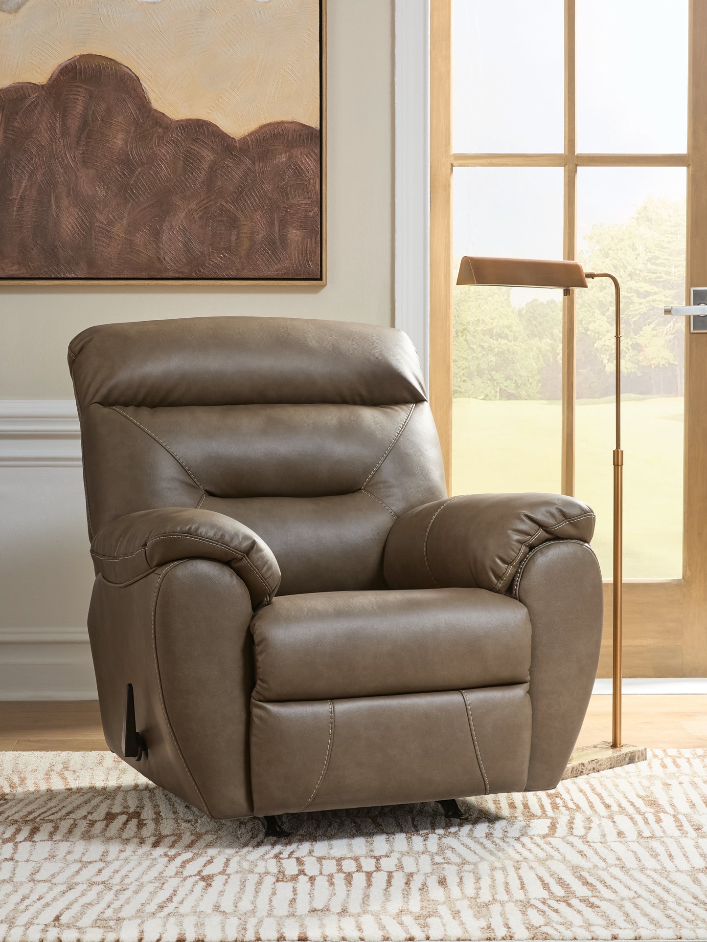 Auburndale Furniture Outlet - Ashley Furniture - Elksworth Living Room - Rocker Recliner / Biscotti - PC8400225