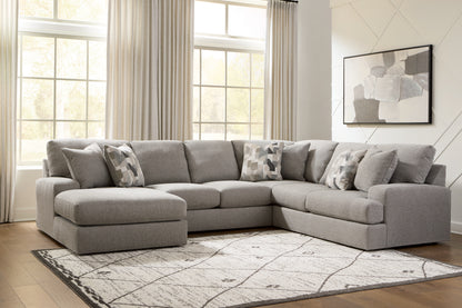 Auburndale Furniture Outlet - Ashley Furniture - Lindon Sectional - RAF 3-Piece Sectional with Chaise / Smoke - 84704S3