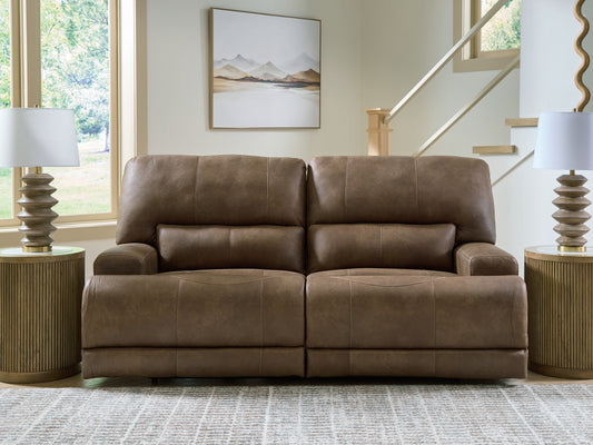 Auburndale Furniture Outlet - Ashley Furniture - Beckley Place Living Room - 2 Seat PWR REC Sofa ADJ HDREST / Earth - PC9180247