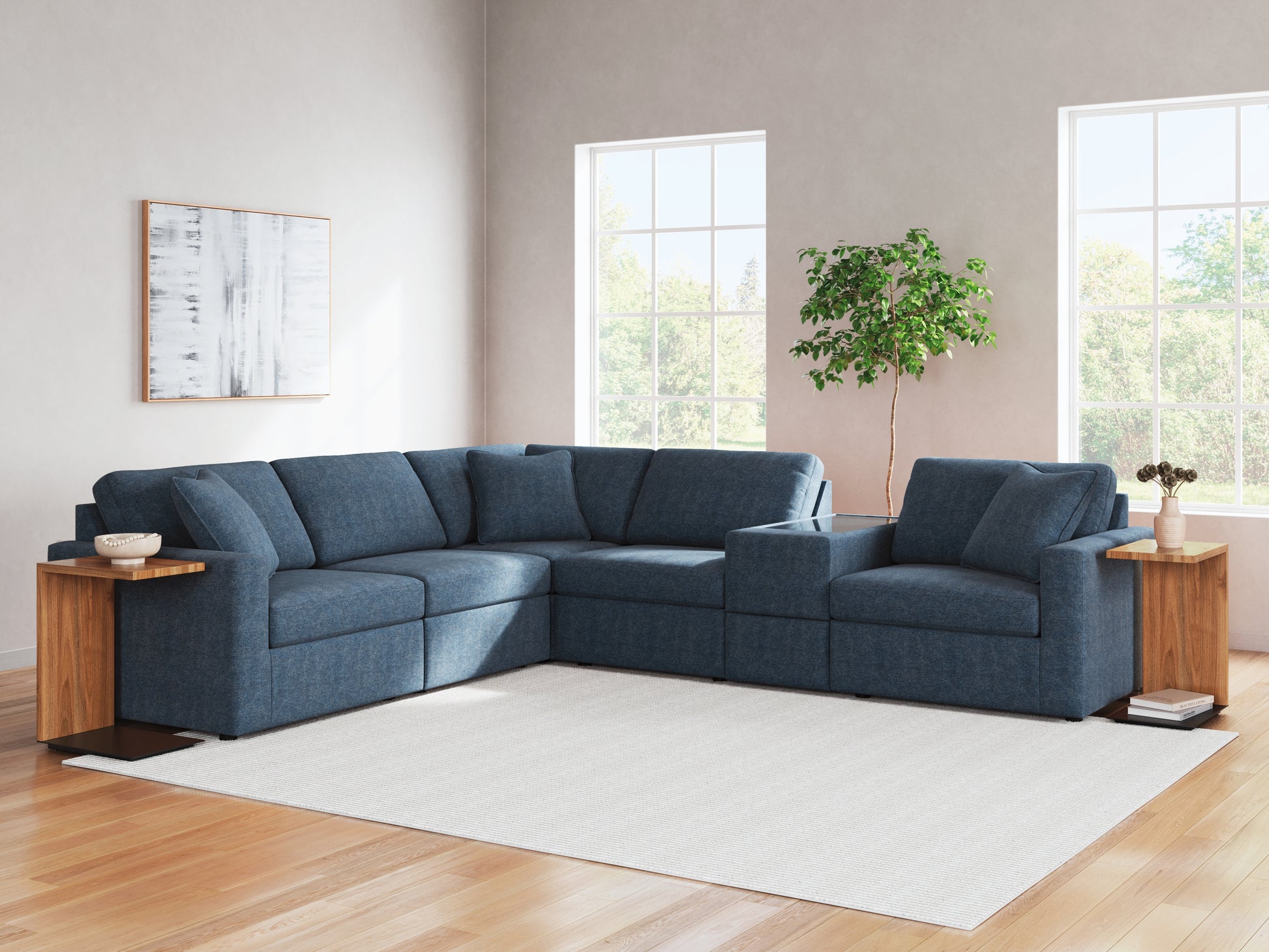 Auburndale Furniture Outlet - Ashley Furniture - Modmax Sectional - RAF 6-Piece Sectional / Ink - 92101S7