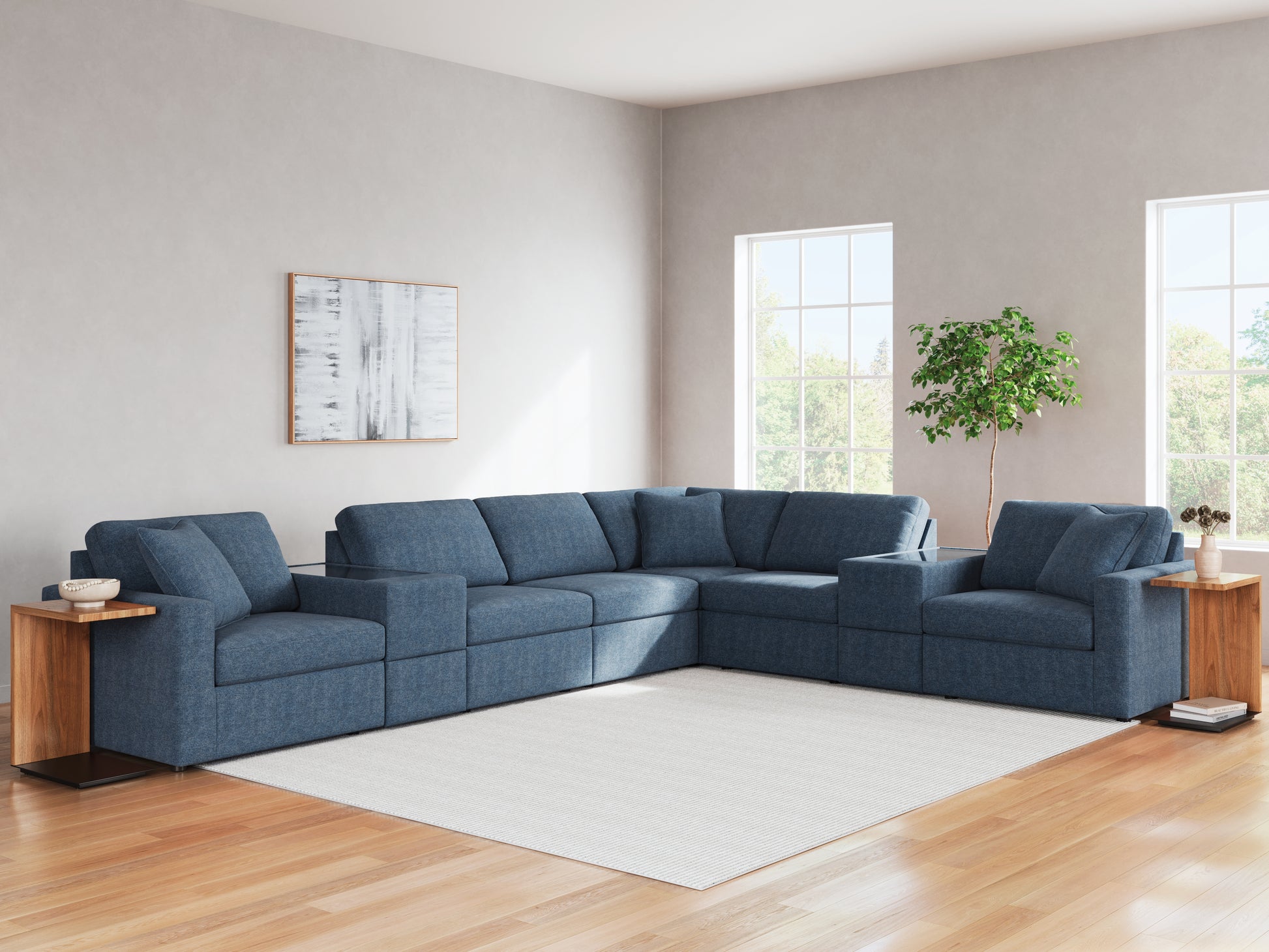 Auburndale Furniture Outlet - Ashley Furniture - Modmax Sectional - RAF 8-Piece Sectional / Ink - 92101S11