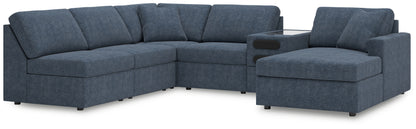 Auburndale Furniture Outlet - Ashley Furniture - Modmax Sectional - 6-Piece Sectional with Chaise and Audio Console / Ink - 92121S25