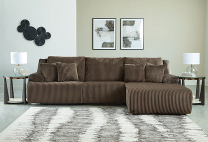 Auburndale Furniture Outlet - Ashley Furniture - Top Tier Sectional - 3-Piece Sectional Sofa Chaise / Chocolate - 92705S6