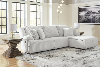 Auburndale Furniture Outlet - Ashley Furniture - Top Tier Sectional - 3-Piece Reclining Sectional Sofa Chaise / Alloy - 92706S6