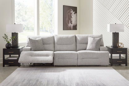 Auburndale Furniture Outlet - Ashley Furniture - Acklen Place Sectional - 3-Piece Power Reclining Sectional Sofa / Pewter - 93605S18