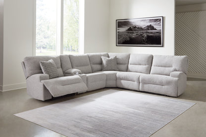 Auburndale Furniture Outlet - Ashley Furniture - Acklen Place Sectional - 6-Piece Power Reclining Sectional / Pewter - 93605S9