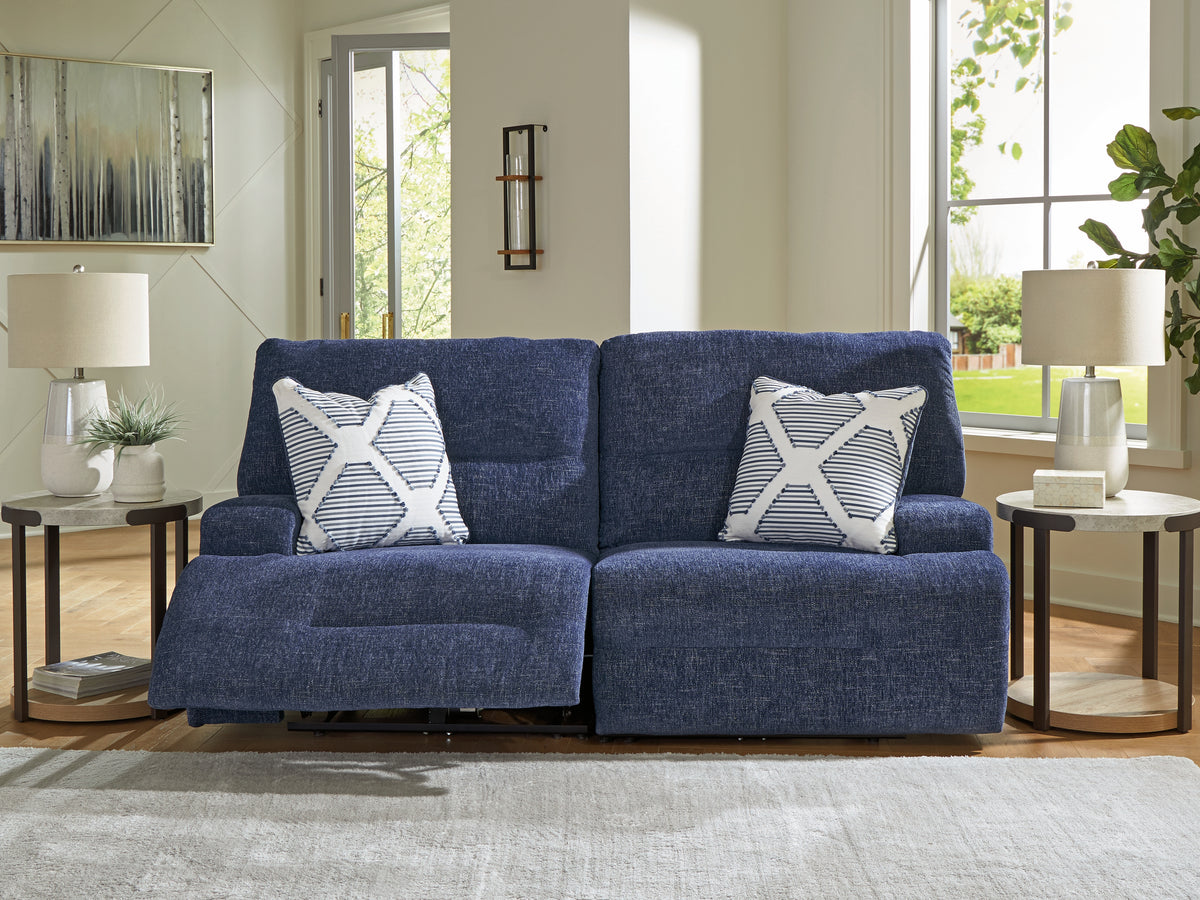 Auburndale Furniture Outlet - Ashley Furniture - Acklen Place Sectional - 2-Piece Power Reclining Sectional / Navy - 93607S16