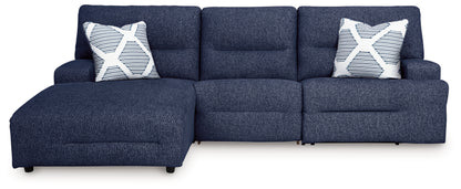 Auburndale Furniture Outlet - Ashley Furniture - Acklen Place Sectional - 3-Piece Power Reclining Sectional / Navy - 93607S7