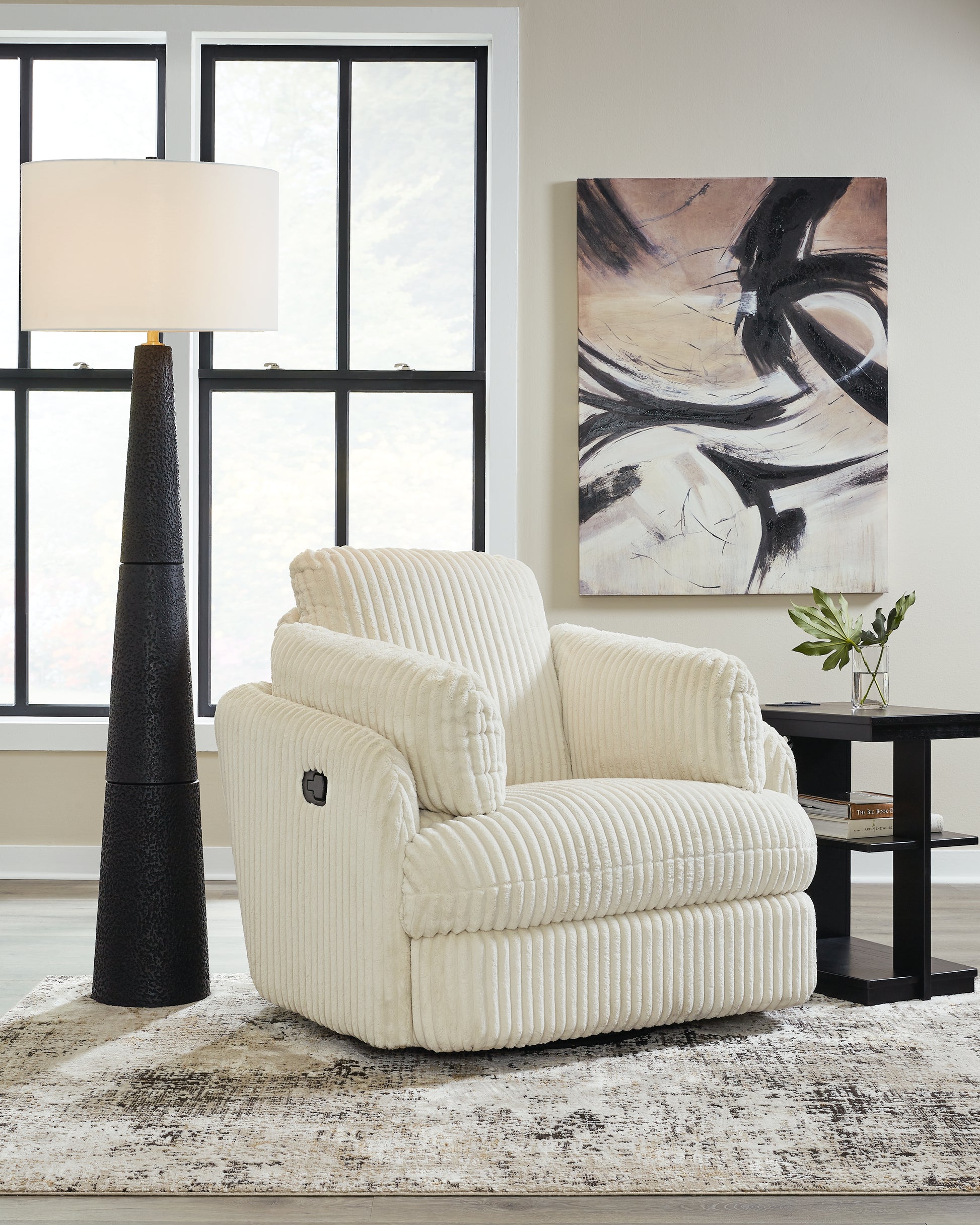 Auburndale Furniture Outlet - Ashley Furniture - Tie-Breaker Living Room - Swivel Glider Recliner / Fog - 9490361