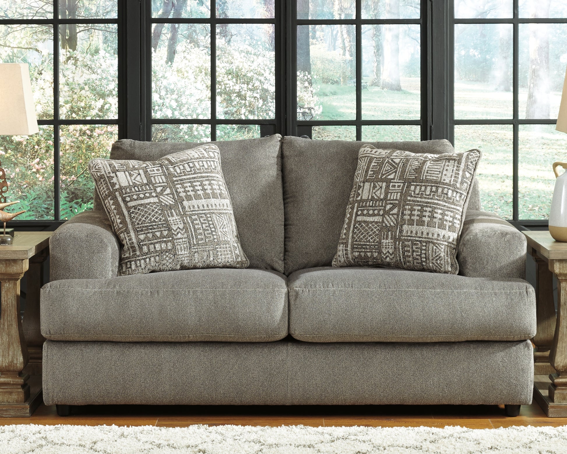 Auburndale Furniture Outlet - Ashley Furniture - Soletren Living Room - Loveseat / Ash - 9510335