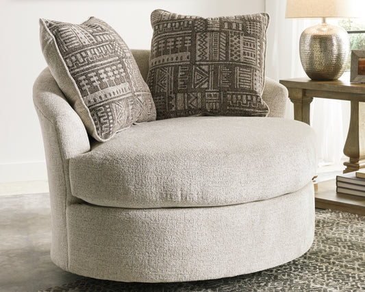 Auburndale Furniture Outlet - Ashley Furniture - Soletren Living Room - Chair and a Half / Ash - 9510323