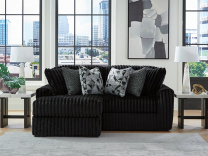 Auburndale Furniture Outlet - Ashley Furniture - Midnight-Madness Sectional - RAF 2-Piece Sectional with Chaise / Onyx - 98103S13