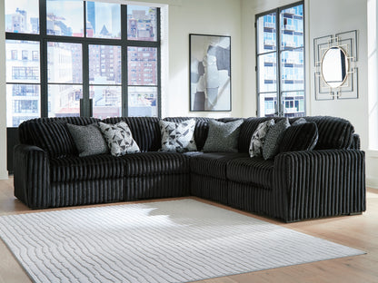 Auburndale Furniture Outlet - Ashley Furniture - Midnight-Madness Sectional - RAF 5-Piece Sectional / Onyx - 98103S26