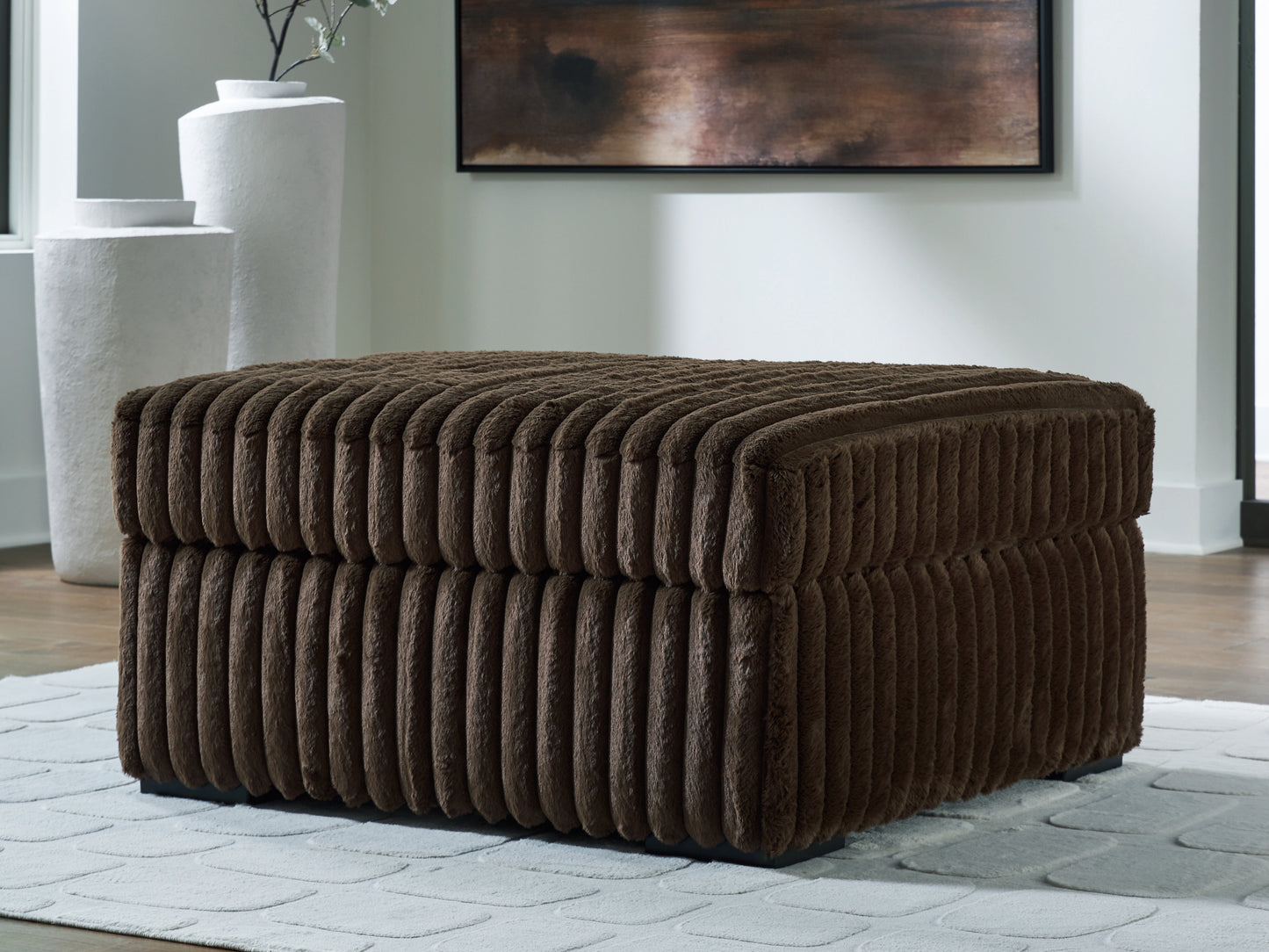 Auburndale Furniture Outlet - Ashley Furniture - Midnight-Madness Living Room - Oversized Accent Ottoman / Chocolate - 9810408