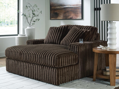 Auburndale Furniture Outlet - Ashley Furniture - Midnight-Madness Living Room - Oversized Chaise / Chocolate - 9810415