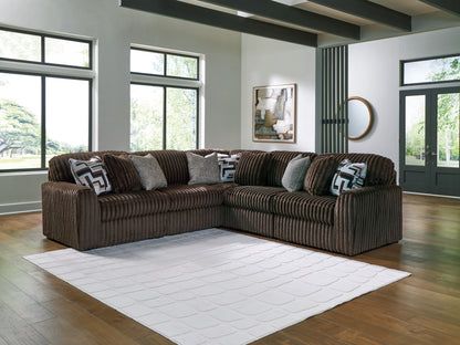 Auburndale Furniture Outlet - Ashley Furniture - Midnight-Madness Sectional - RAF 5-Piece Sectional / Chocolate - 98104S26