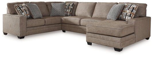 Auburndale Furniture Outlet - Ashley Furniture - Cannonbrook Sectional - RAF 3-Piece Sectional with Chaise / Nutmeg - 98201S3