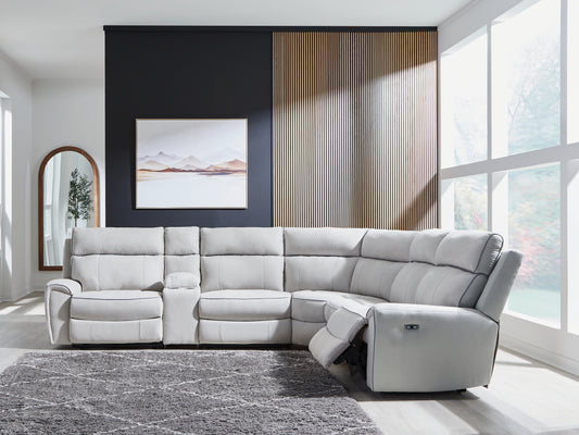 Auburndale Furniture Outlet - Ashley Furniture - Social Pointe Sectional - 2-Piece Reclining Loveseat / Pearl/Ash - PC98802S21