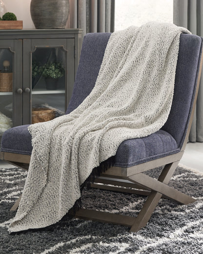 Auburndale Furniture Outlet - Ashley Furniture - Leonita Throw - Throw / Black/White - A1000769T