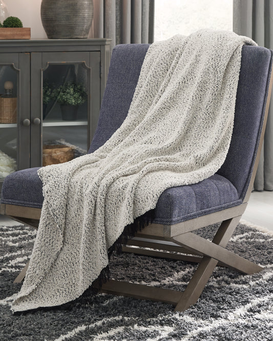 Auburndale Furniture Outlet - Ashley Furniture - Leonita Throw - Throw / Black/White - A1000769T