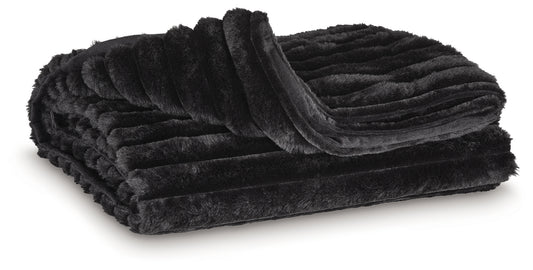 Auburndale Furniture Outlet - Ashley Furniture - Alsonwell Throw (Set of 3) - Throw (3/CS) / Black - A1001083