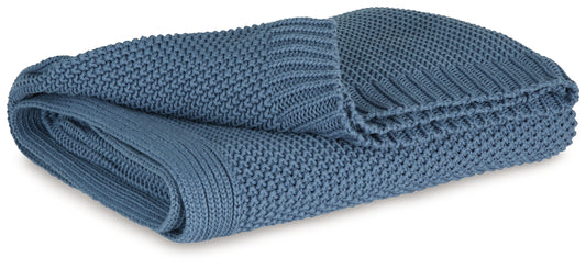 Auburndale Furniture Outlet - Ashley Furniture - Gayelery Throw (Set of 3) - Throw (3/CS) / Blue - A1001087