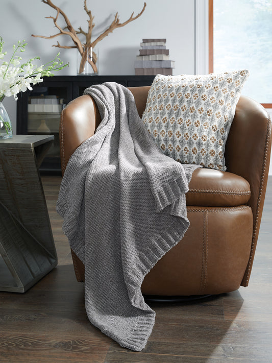 Auburndale Furniture Outlet - Ashley Furniture - Anawood Throw (Set of 3) - Throw (3/CS) / Gray - A1001097