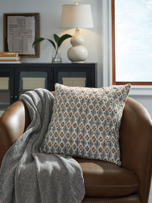Auburndale Furniture Outlet - Ashley Furniture - Dainwick Pillows - Pillow (4/CS) / White/Gray/Brown - A1001102