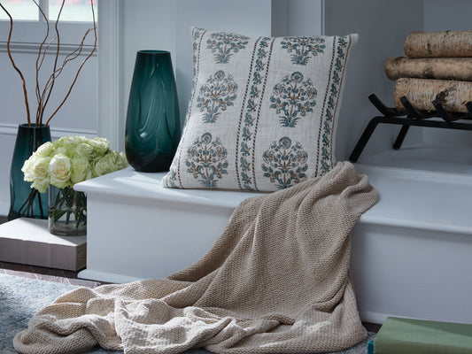 Auburndale Furniture Outlet - Ashley Furniture - Paulmour Pillows - Pillow (4/CS) / Ivory/Green/Brown - A1001105